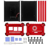 For 4 Aluminum Case Passive & Active With Cooling Fan Heatsinks Vent Hole Anti Falling Metal Box For RPi 4B Aluminum Case