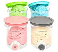 For 4 Pieces Ninja Creami Containers, 480 ml Ice Container for NC700 NC701EU Series, Ice Cream Container with Lid for Ninja Ice Cream Maker, Dishwasher Safe, BPA-Free, Ninja Ice Cream Maker