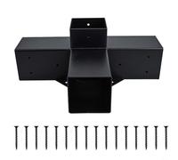 For 4x4 Inch Lumber Brackets Kit Made of Alloy Steel with Screws Perfect for Building Pergolas and Outdoor Structures (A)