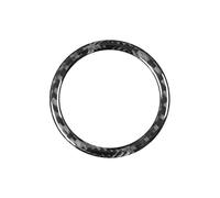 For 5-Series E60 2004-2010 Accessories Carbon Fiber Interior Car Key Start Ignition Switch Decorative Ring Cover Stickers(Black)