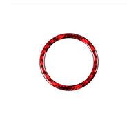 For 5-Series E60 2004-2010 Accessories Carbon Fiber Interior Car Key Start Ignition Switch Decorative Ring Cover Stickers(RED)