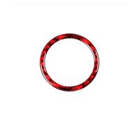 For 5-Series E60 2004-2010 Accessories Carbon Fiber Interior Car Key Start Ignition Switch Decorative Ring Cover Stickers(RED)