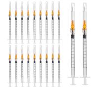For 50 Pack 1mL Syringes with 25G 1 - Inch Needle, Sterile & Individually Wrapped - Thick Barrel, 0.1 mL Marks for Lab & Industrial