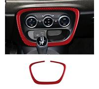 for 500L 2014-2017 Car Interior Accessories Real Carbon Fiber Car Air Conditioning Control Panel Frame Decoration Sticker(Red)