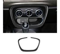 for 500L 2014-2017 Car Interior Accessories Real Carbon Fiber Car Air Conditioning Control Panel Frame Decoration Sticker(Black)