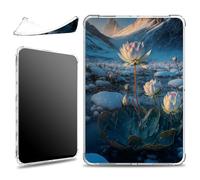 for 6.8" Kindle Paperwhite 11th Gen-2021/Kindle Paperwhite Signature Edition Case, Slim Soft Silicone Lightweight Clear Military-Grade Corners Shock Absorbent Case, Blue Snow Lotus