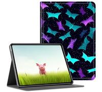 for 6" All New Kindle 10th Generation 2019 Release,BEOTIWAD Shockproof Slim PU Leather Stand Cover with Auto Sleep/Wake for All-New Amazon Kindle Signature Edition,Blue Bats Purple Stars