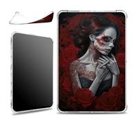 for 6" All New Kindle 11th Generation 2024 and 2022 Release Case, Slim Silicone Lightweight Clear Military-Grade Corners Shock Absorbent Case Soft TPU Cover, Sugar Skull Girl