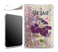 for 6" All New Kindle 11th Generation 2024 and 2022 Release Case, Slim Silicone Lightweight Clear Military-Grade Corners Shock Absorbent Case Soft TPU Cover, Get Well Soon Wood Flowers