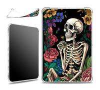 for 6" All New Kindle 11th Generation 2024 and 2022 Release Case, Slim Silicone Lightweight Clear Military-Grade Corners Shock Absorbent Case Soft TPU Cover, Sugar Skull Rose