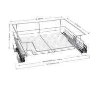 (for 600mm unit) Pull out Cabinet Wire Baskets Soft Close Runners