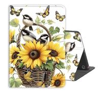 for 7" Kindle Paperwhite 12th Generation 2024&Kindle Colorsoft Signature Edition 2024 Protective Sleeves,PU Leather Folio Multi-Angle Stand Cover w/Auto Wake/Sleep,Basket Sunflowers
