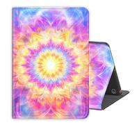for 7" Kindle Paperwhite 12th Generation 2024&Kindle Colorsoft Signature Edition 2024 Protective Sleeves,PU Leather Folio Multi-Angle Stand Cover w/Auto Wake/Sleep,Rainbow Mandala