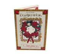 For a Dear Daughter In Law Poinsettia Wreath Design Christmas Card