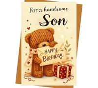 For a Handsome Son - Warm Wishes from Father Mother Birthday Greeting Card for Son's Gift