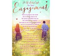 for A Lovely Couple Country Meadow Sentiments Engagement Card Lovely Verse
