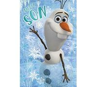 "For A Son Who's Worth Melting For" Disney's Frozen Christmas Card For Girls Featuring Olaf The Snowman