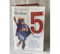 For A Special Brother 5 Today! Birthday Card Age 5 5th Five Boy Superhero 3D/Foil Detail(PRELUDE44322)