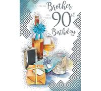 For A Special Brother 90 90th Today Whisky Happy Birthday Card Lovely Verse