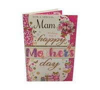 For A Special Mam Beautiful Pink Floral and Gift Design Mother's Day Card