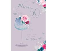 For A Special Mum 50 50th Today Flowers Happy Birthday Card Lovely Verse