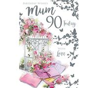 For A Special Mum 90 90th Today Flowers Happy Birthday Card Lovely Verse