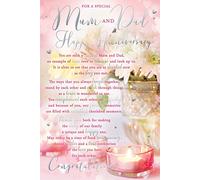 for A Special Mum & Dad Anniversary Candle Design Sentiments Card Lovely Verse