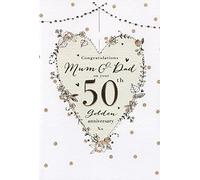 For A Special Mum & Dad On Your Golden 50th Wedding Anniversary Card icg - Champagne Design