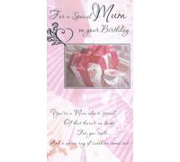 For a special Mum on your Birthday Greeting Card with Colour Insert & Lovely Verse - Pink Orchids & Butterflies -Loving Words by Cadigan Cards (MD7066)