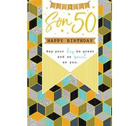 For A Special Son 50 50th Today Bunting Happy Birthday Card Lovely Verse