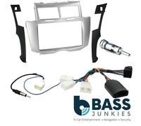 CT24TY22 For Toyota Yaris 2007 Stereo Radio Double Din Silver Facia Fascia Panel