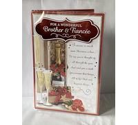 For A Wonderful Brother & Fiancee Christmas Card Boxed Champagne Bottle/Flutes/Gold Words 3D/Foil Detail(PRELUDE45028)