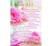 for A Wonderful Mum Sentiments Flowers & Stand Happy Birthday Card Lovely Verse