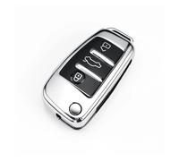 For A1 A3 A4 A5 A6 A7 C5 C6 R8 Q3 Q5 Q7 S6 B6 B7 B8 8P 8V 8L TT RS RS3 S3 Car Folding Key Cover Case Fob Holder(Silver)