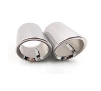 For A1 A3 A4 A6 Q3 Q5 Q7 2 Pcs Exhaust Muffler Tips Stainless Steel Car Exhaust Tip TailPipe Trim(Q7 Silver)