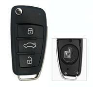 For A2 A3 A4 A6 A6L A8 S5 Q7 TT Remote Flip Folding Car Key Shell HU66 Uncut Blank Blade 3 Buttons Auto Case