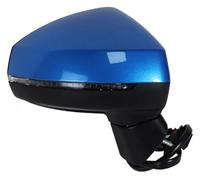 For A3 2014-2021 Car Exterior Mirrors Turn Signals Heated Electrically Adjustable Replacement Side View Auto Electric Mirrors(Blue-Right(Driver Side),8 Wire)