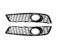 For A3 8P 2009 2010 2011 2012 2013 8P0807682D 8P0807681D Car Front Bumper Fog Light Grille Cover Honeycomb Mesh(Silver Ring Standard)