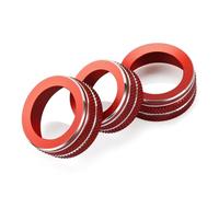 For A3 8V 2014 2015 2016 2017 2018 2019 2020 Car Styling Center Console Multimedia Knob Switch Circles Decoration Cover Trim Car Interior(Red)