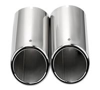 For A3 A1 A4 B8 Q5 2009-2016 Dual Outlet Car Accessories Exhaust Tip Muffler Pipe Cover Muffler Attachments 2Pcs/Set(Silver)