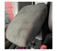 For A3 A4 A5 A6 A7 Q3 Q5 Leather Armrest Box Armrest Storage Box Central Armrest Box Protection Sleeve Multifunctional Storage Box(Suede With Red,For A4 A5 17-22)