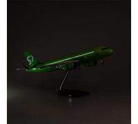 For A320 NEO Siberia S7 Aviation Model 1 80 Scale Aircraft Wheeled Landing Gear Die-cast Resin Model Aircraft Miniatures Set(With light)