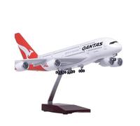 For A380 Qantas 45.5cm Plane Model 1/160 Scale Die-Cast Resin Collectible Miniature Ornaments For Collection Gifts(No light)