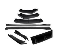 For A4 2009-2016 Car Front Bumper Splitters Lip Body Kit Spoiler Side Skirts Extensions Rear Wrap Angle Car Side Skirts(Matte Black)