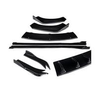 For A4 2009-2016 Car Front Bumper Splitters Lip Body Kit Spoiler Side Skirts Extensions Rear Wrap Angle Car Side Skirts(Gloss Black)