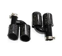 For A4 A5 A6 A7 Up To S4 S5 S6 S7 304 Car Rear Exhaust Tip Stainless Steel Exhaust Muffler Tip 58mm Inlet Nozzle 2pcs/set Car Exhaust Muffler Pipe(Black C)