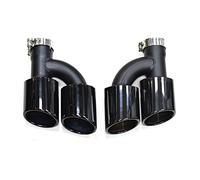 For A4 A5 A6 A7 Up To S4 S5 S6 S7 304 Car Rear Exhaust Tip Stainless Steel Exhaust Muffler Tip 58mm Inlet Nozzle 2pcs/set Car Exhaust Muffler Pipe(Black B)