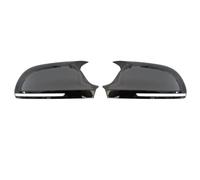For A4 A5 B8 A3 8P A6 C6 Q3 ABS Carbon Fiber Style Add-on Type Car Side Door Mirrors Cover Auto Rearview Mirror Caps(Bright black)