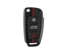 For A4 B7 A6 C5 C6 A1 A3 8P TT Q3 Q2 Q7 TTS R8 S3 S6 RS3 RS6 Car Key Caps Case Cover Fob Keychain Car Key Fob(Black(red line))