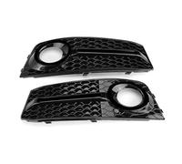 For A4 B8 2009-2012 RS4 Style Grille Fog Light Cover Honeycomb Car Front Grill Mesh Car Accessories 8KD807682 8KD807681 IPEVMLZ(Glossy black)